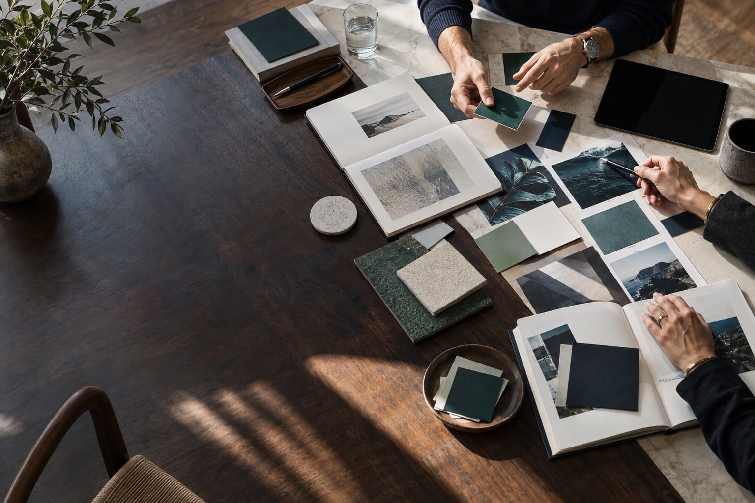 Séance de réflexion autour d’une table de travail